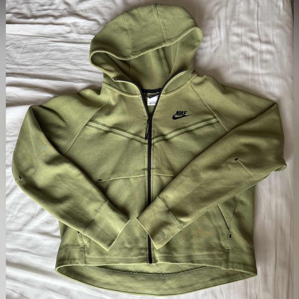 Nike Tech Women’s Olive Green Cropped Full-Zip Hoodie Sz. S